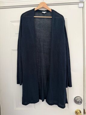 J. Jill Open-Front Black Lightweight Cardigan. Slate Blue. XL